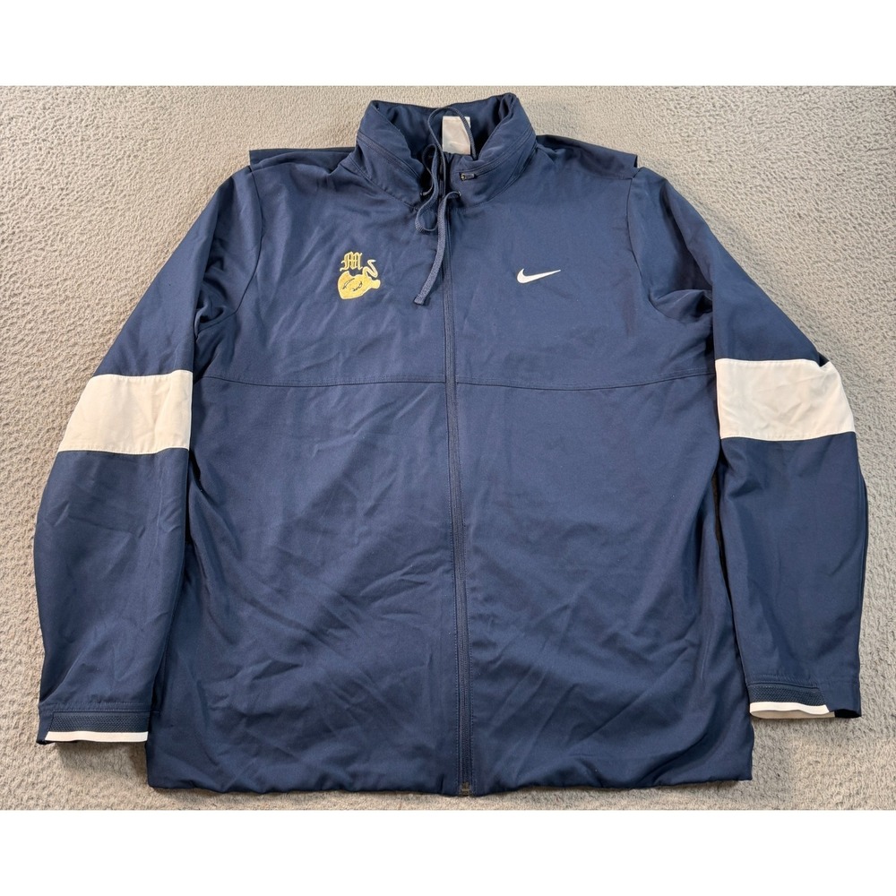 Nike Coaches Wind Jacket Mens XL Blue Full Zip Vented Long Sleeve CV0094-419